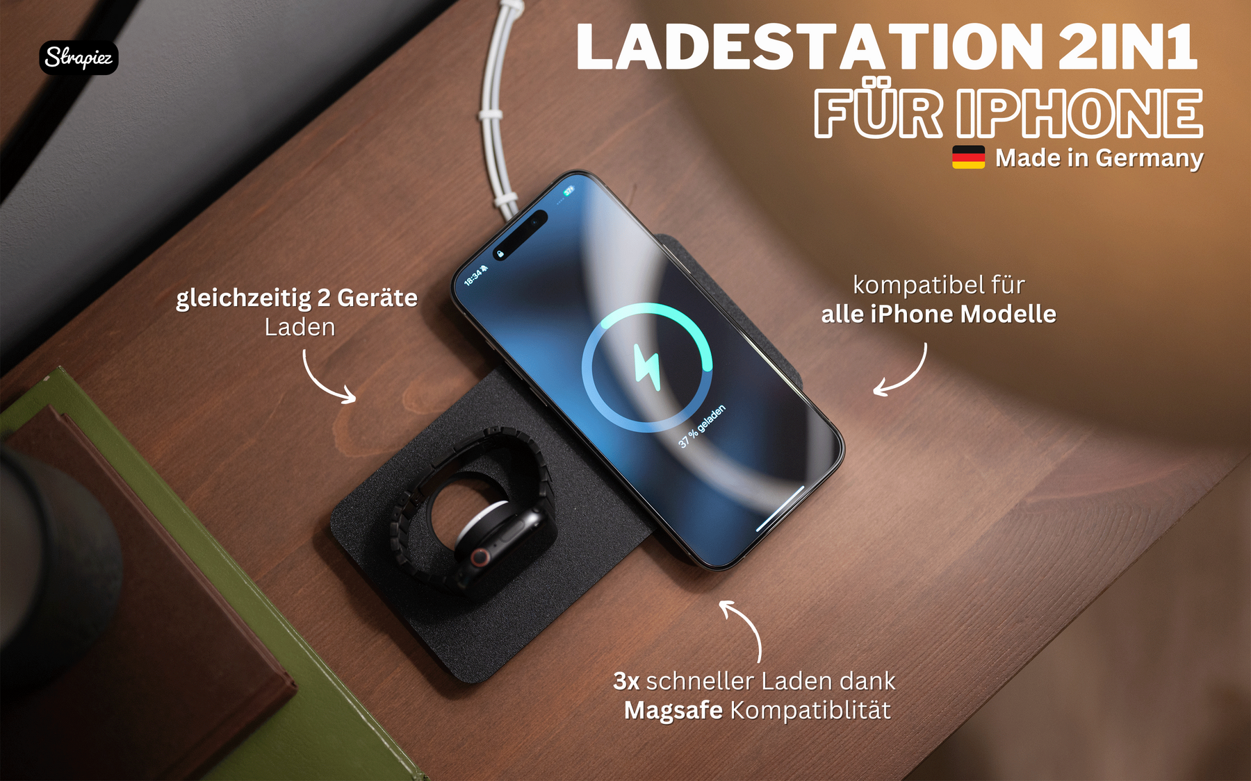 Duo - 2 in 1 Ladestation für iPhone & Apple Watch Bundle